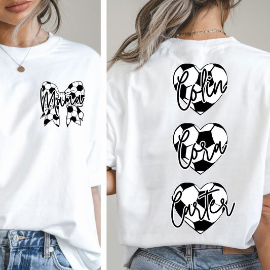 Soccer Mama Bow Hearts