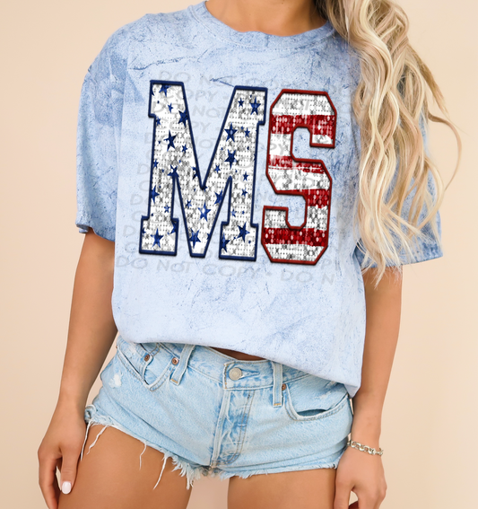 Mississippi  Flag Glitter