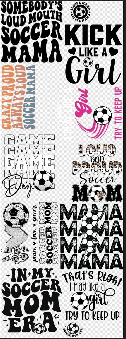 Soccer Premade Gang Sheet 22x60