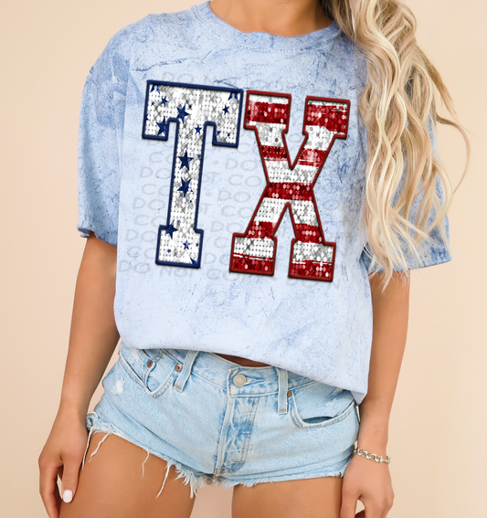 Texas Flag Glitter