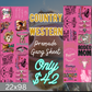 22x98 Country Western  Premade Gang Sheet