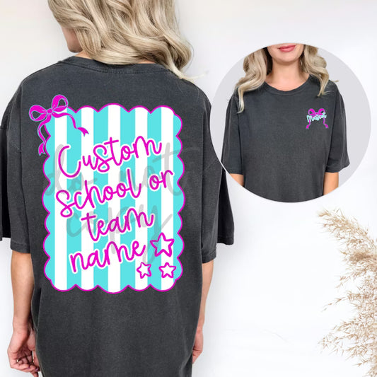 Custom Coquette Bow Stripes Stars