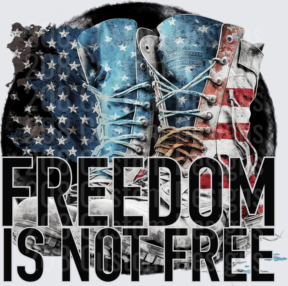 Freedom Is Not Free Patriotic Combat Boots American Flag