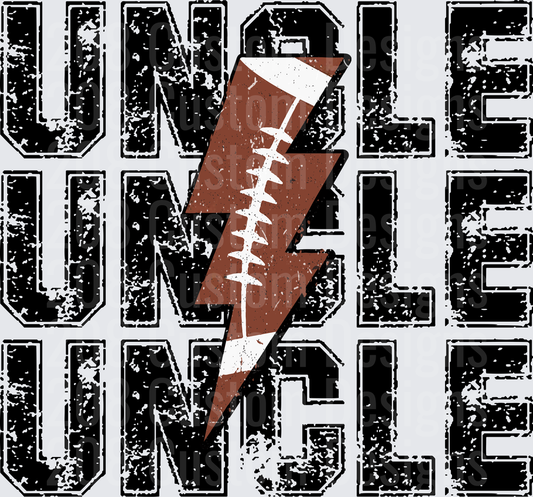 Uncle Lightning Bolt Football Vintage Distressed Typography