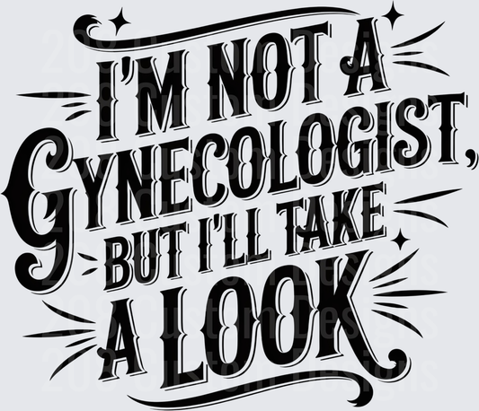I'm Not A Gynecologist But I'll Take A Look Funny Text Design