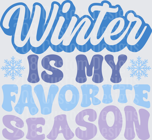 Winter Is My Favorite Season Typography with Snowflakes
