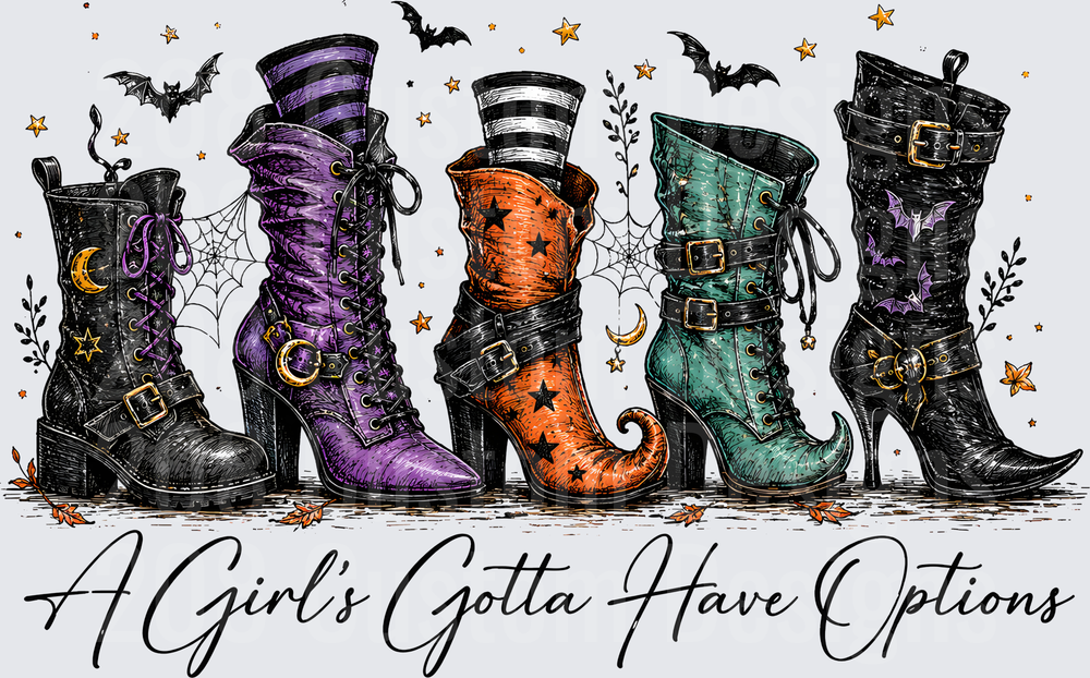 A Girl's Gotta Have Options Halloween Witch Boots