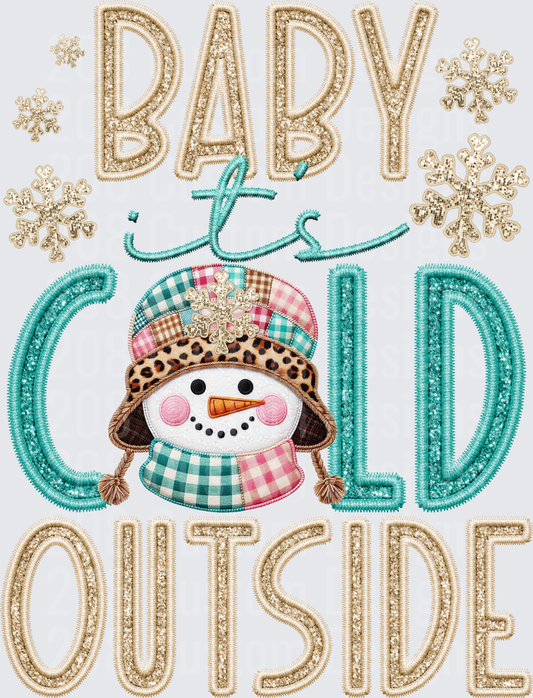 Baby It's Cold Outside Snowman Winter Holiday Design