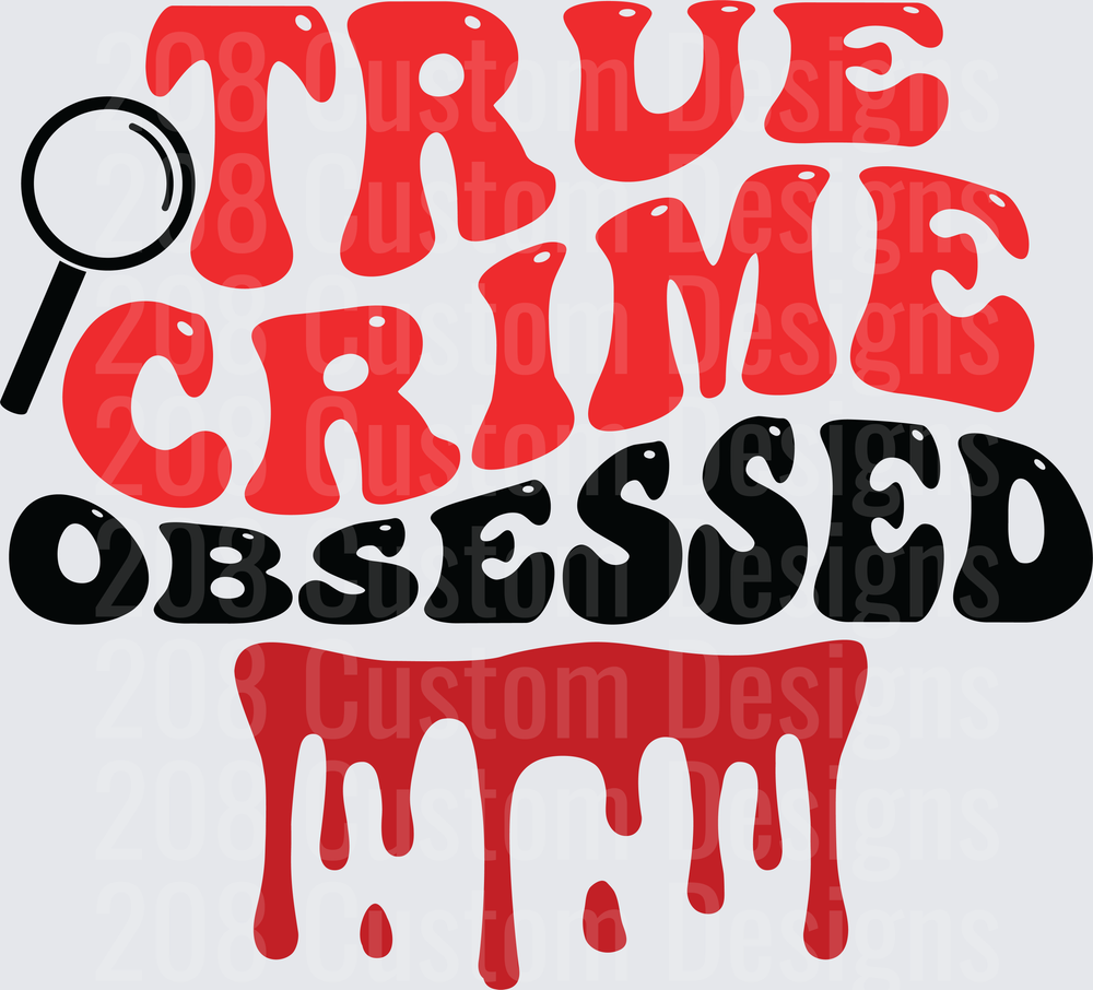 True Crime Obsessed Retro Groovy Blood Drip Magnifying Glass