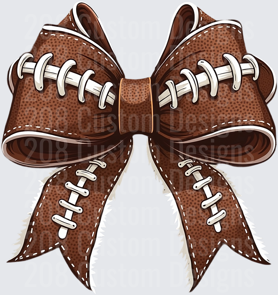 Football Laces Texture Cheer Bow