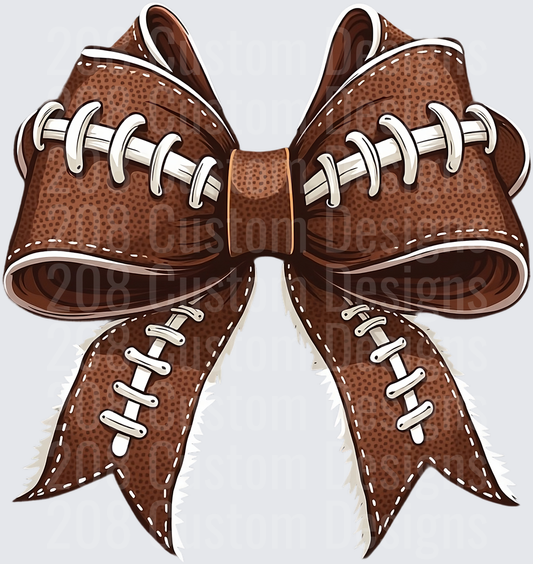 Football Laces Texture Cheer Bow