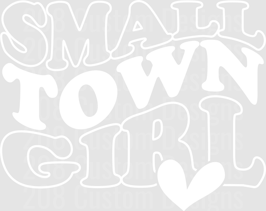 Small Town Girl Typography Design with Heart