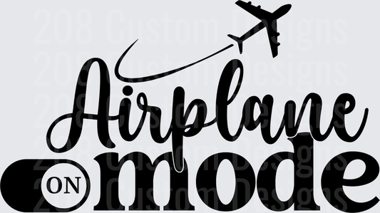 Airplane Mode ON Travel Typography with Plane Silhouette