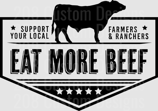 Support Your Local Farmers & Ranchers Eat More Beef Badge