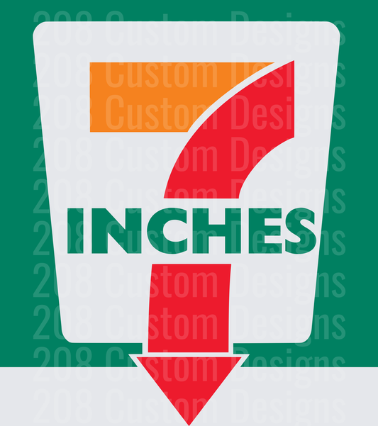 7-Eleven Logo with INCHES Text Parody Design