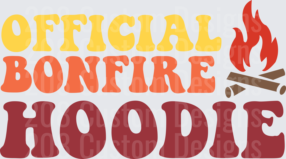 Official Bonfire Hoodie Camping Fire Typography Design