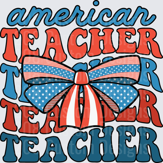 American Teacher Patriotic Butterfly with Stars and Stripes
