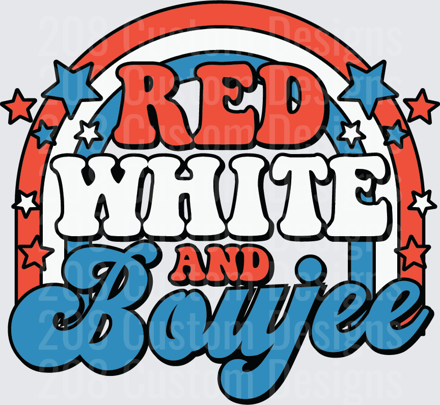 Red White and Boujee Patriotic Stars Design