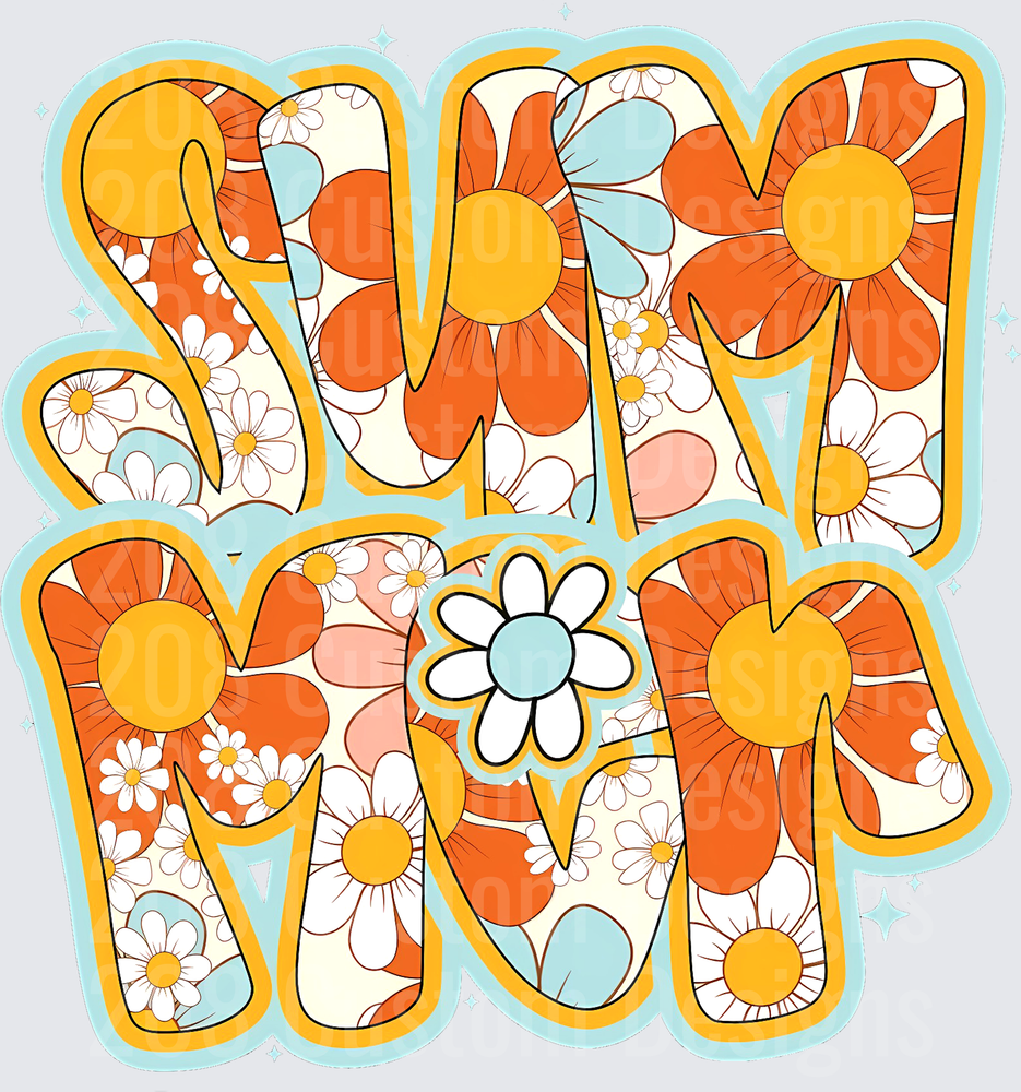 Retro Groovy Sun Mom Floral 70s Hippie Design
