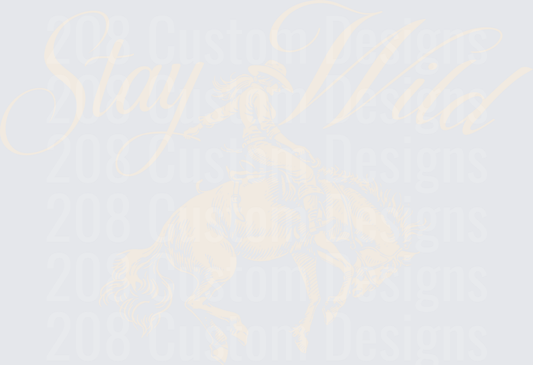 Stay Wild Horse with Flowing Mane Typography Design
