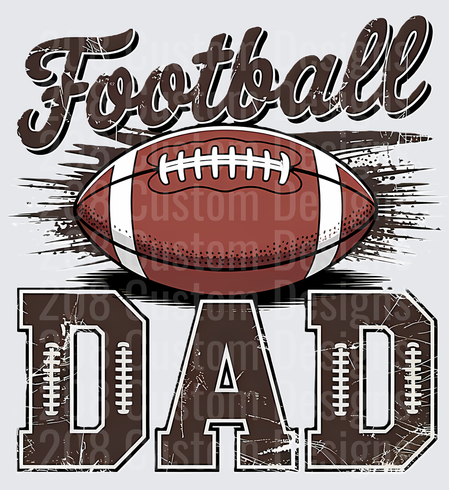 Football Dad Grunge Script Bold Varsity Letter Design