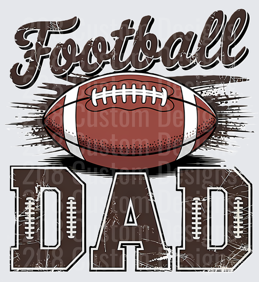 Football Dad Grunge Script Bold Varsity Letter Design