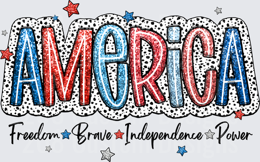 America Freedom Brave Independence Power Patriotic Design