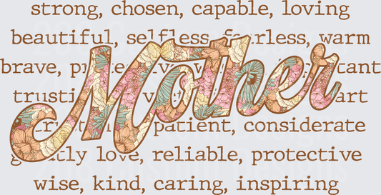 Mother Floral Typography with Inspirational Words