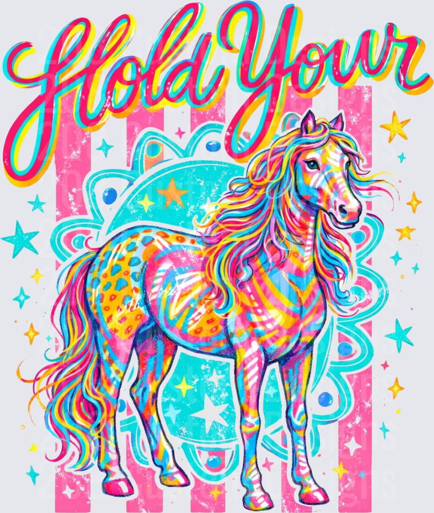 Hold Your Horses Rainbow Tie Dye Unicorn with Stars