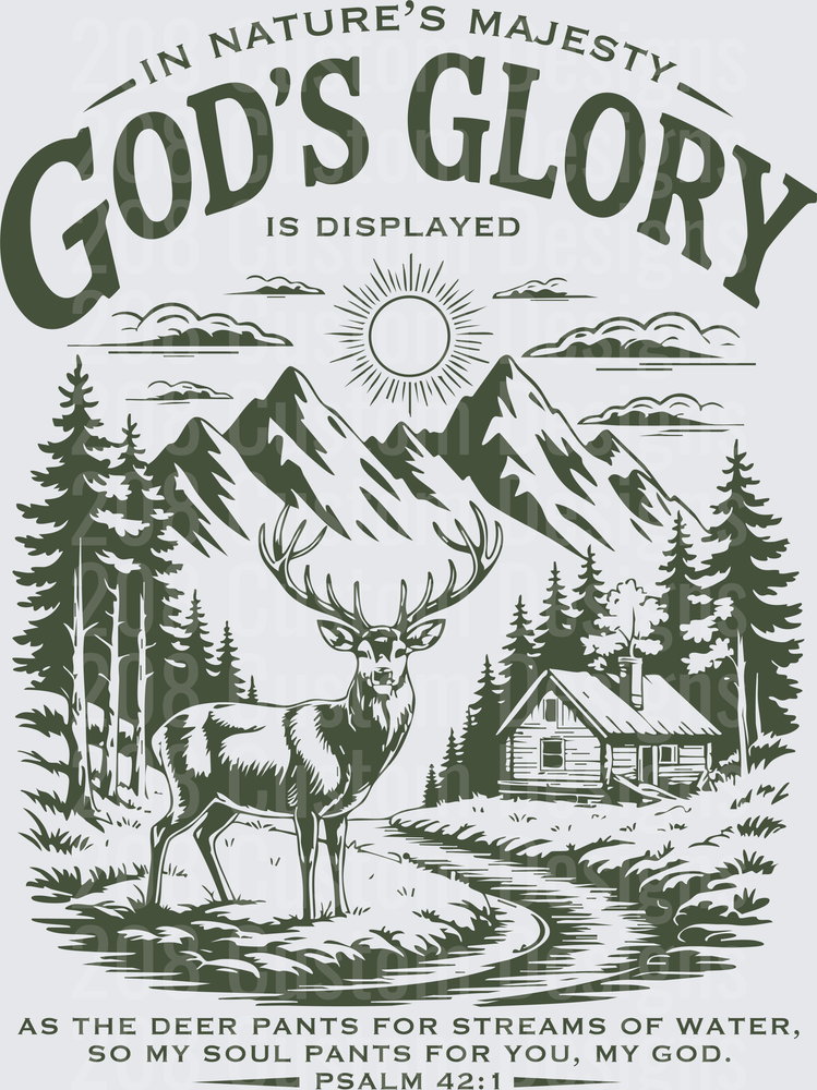 God's Glory Nature's Majesty Psalm 42:1 Deer Mountain Scene