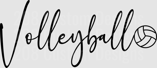 Volleyball Cursive Script with Ball Graphic
