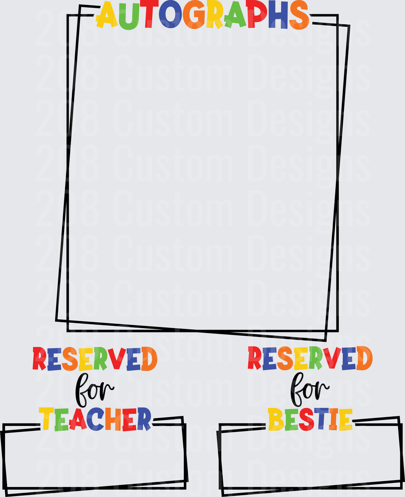 Colorful Autographs Reserved for Teacher and Bestie Sign