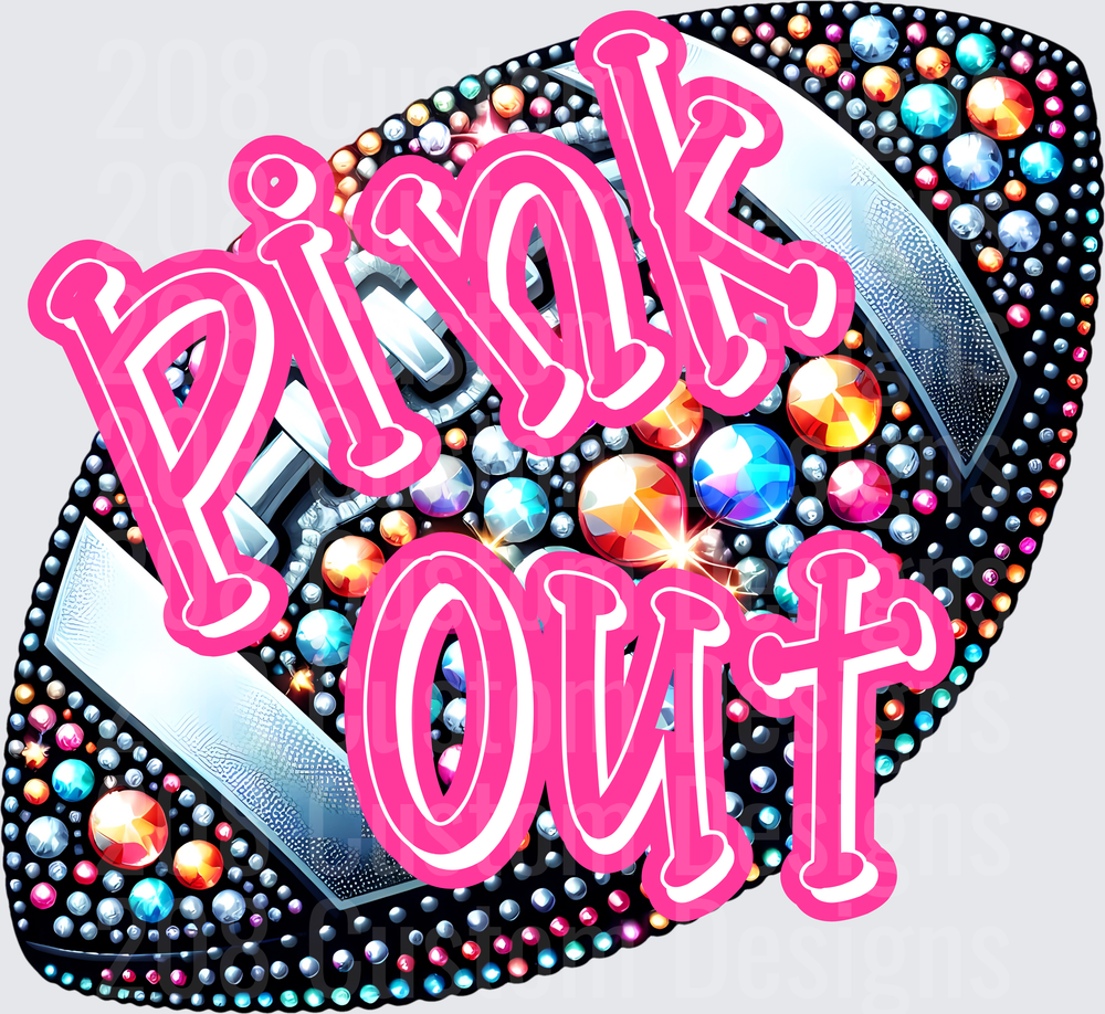 Pink Out Baseball with Rhinestone Effect and Sparkly Gems