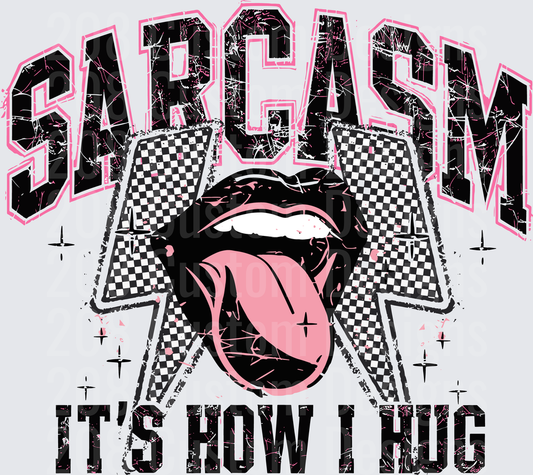 Sarcasm Pink Tongue Out Checkered Flag Racing Design