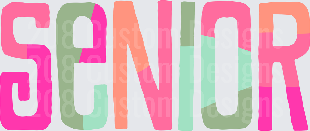 Colorful Patchwork Senior Bold Typography Design