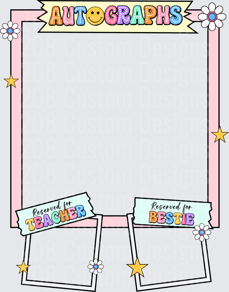 Autographs Book Frame Reserved for Teacher and Bestie