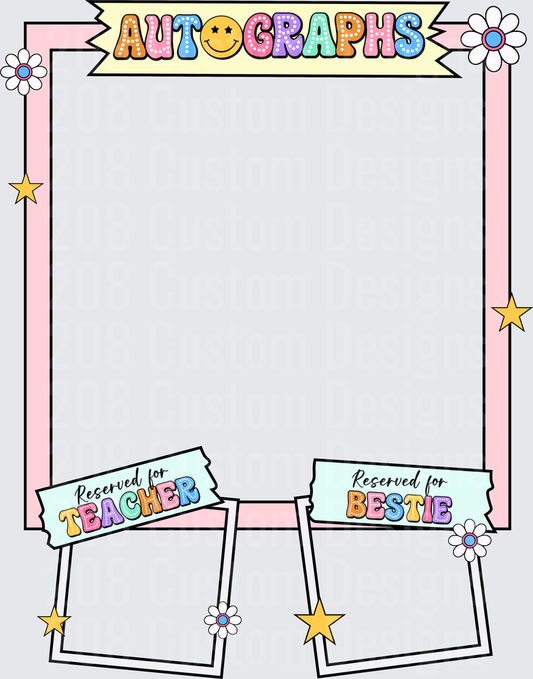 Autographs Book Frame Reserved for Teacher and Bestie