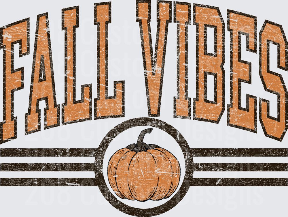 Fall Vibes Distressed Pumpkin