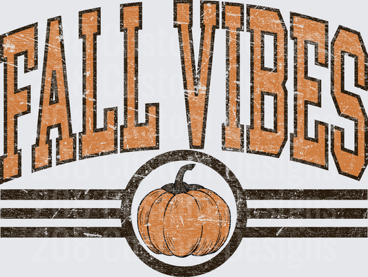 Fall Vibes Distressed Pumpkin