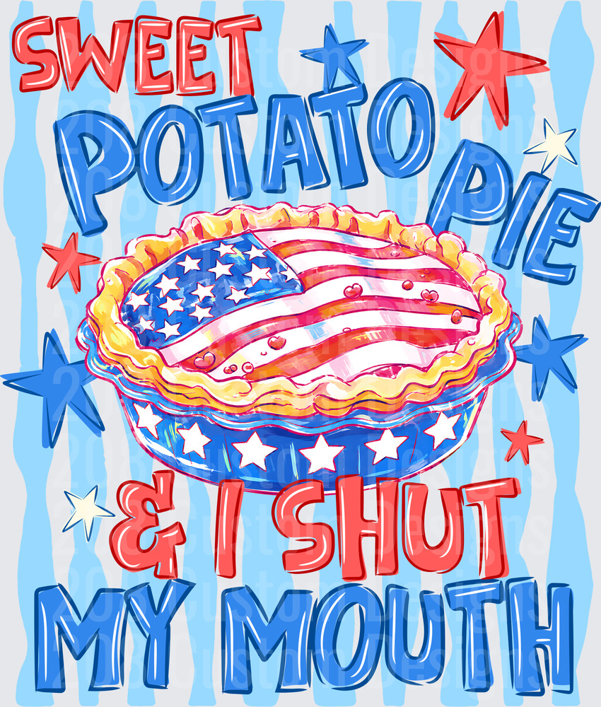 Sweet Potato Pie and I Shut My Mouth Patriotic American Flag