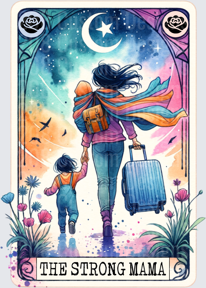 The Strong Mama Tarot Card Mother and Child Travel Adventure