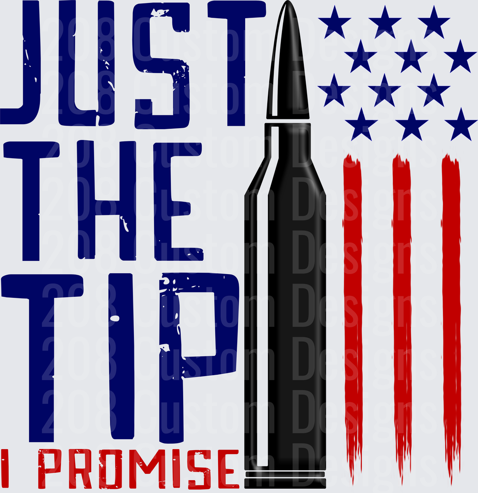 Just The Tip I Promise Military Bullet American Flag Design