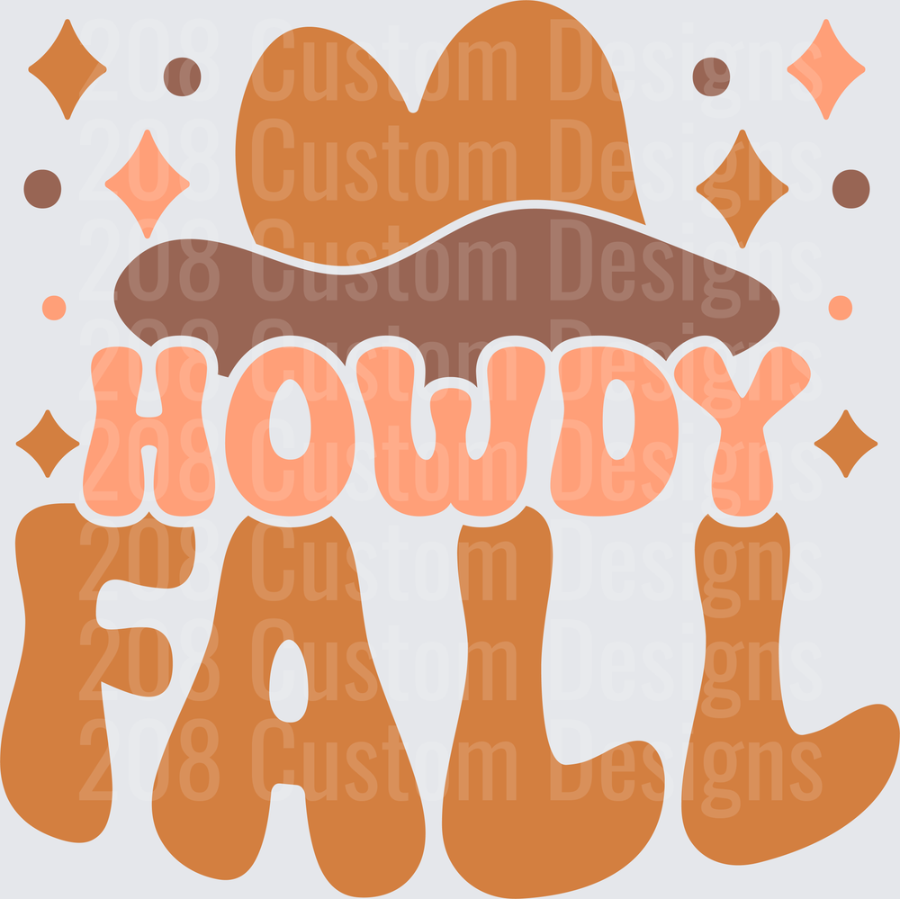 Howdy Y'all Western Cowboy Hat Autumn Fall Vibes