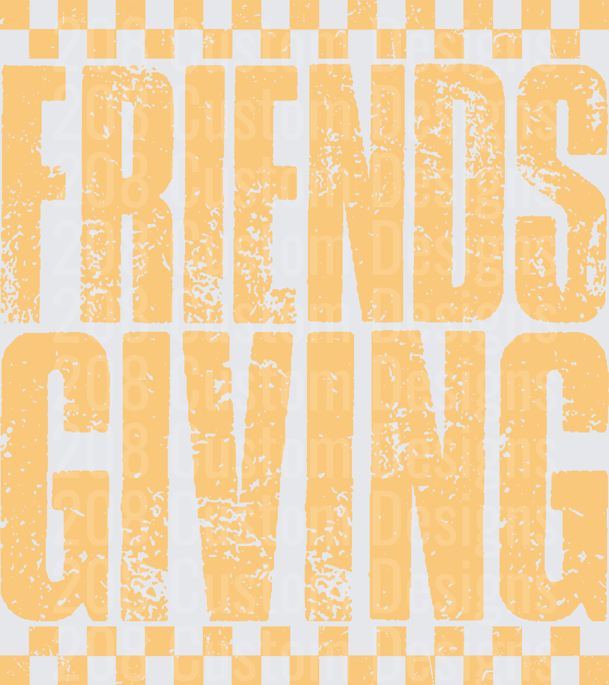 Friendsgiving Distressed Checkered
