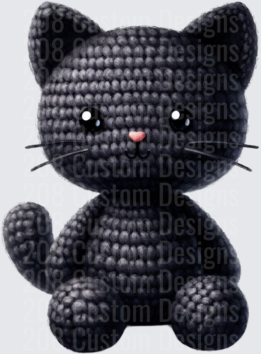 Cute Crochet Black Kitten Cat