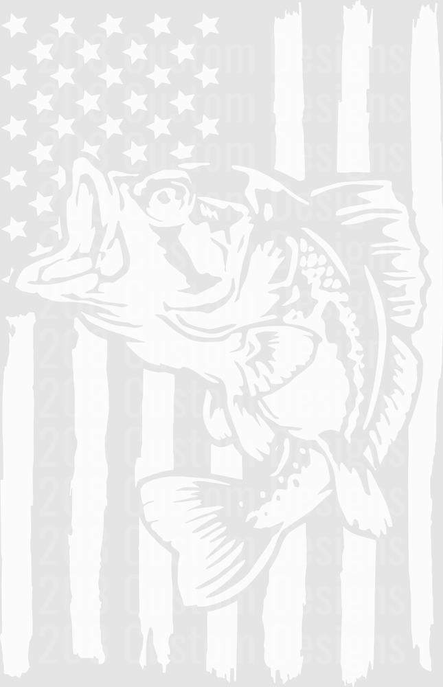 American Flag Fish Silhouette Patriotic Design