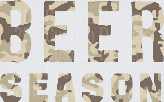 BEER SEASON Desert Camouflage Text