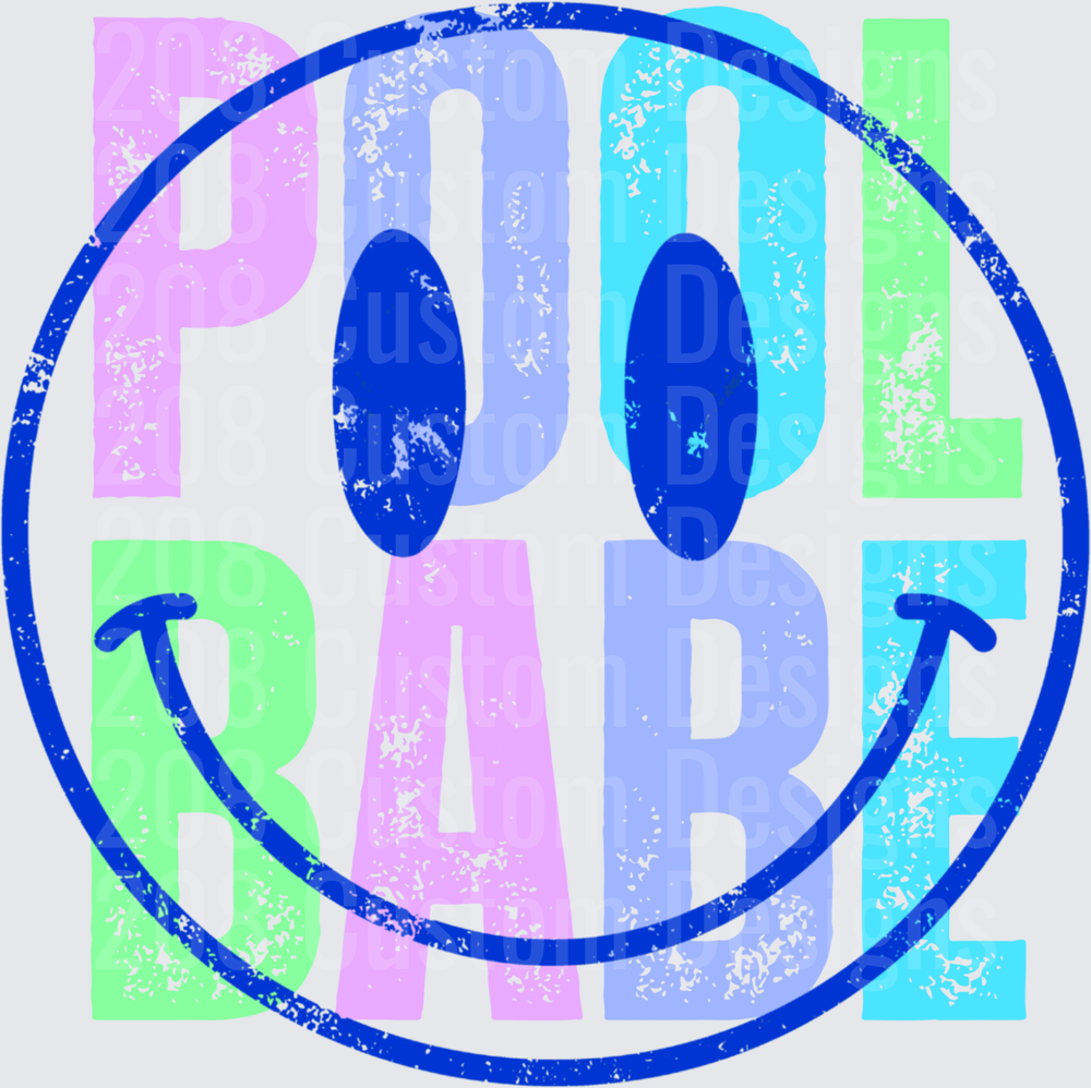 Pool Babe Retro Rainbow Gradient Circle Design