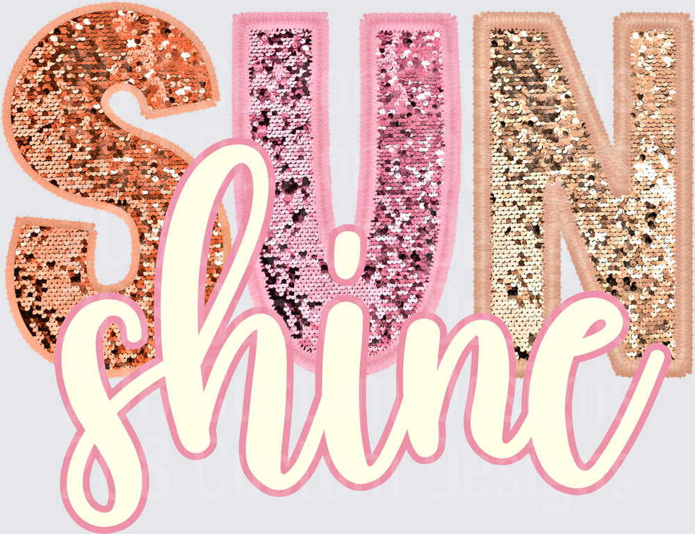Sequin SUN Shine Script Typography Design