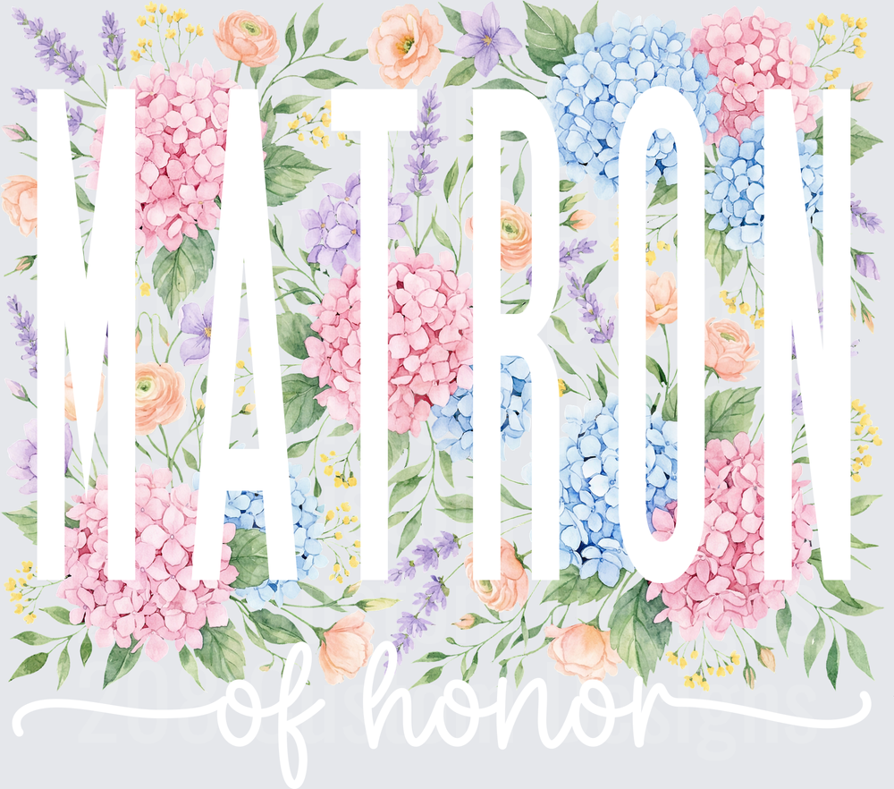 Matron of Honor Watercolor Hydrangeas and Spring Flowers
